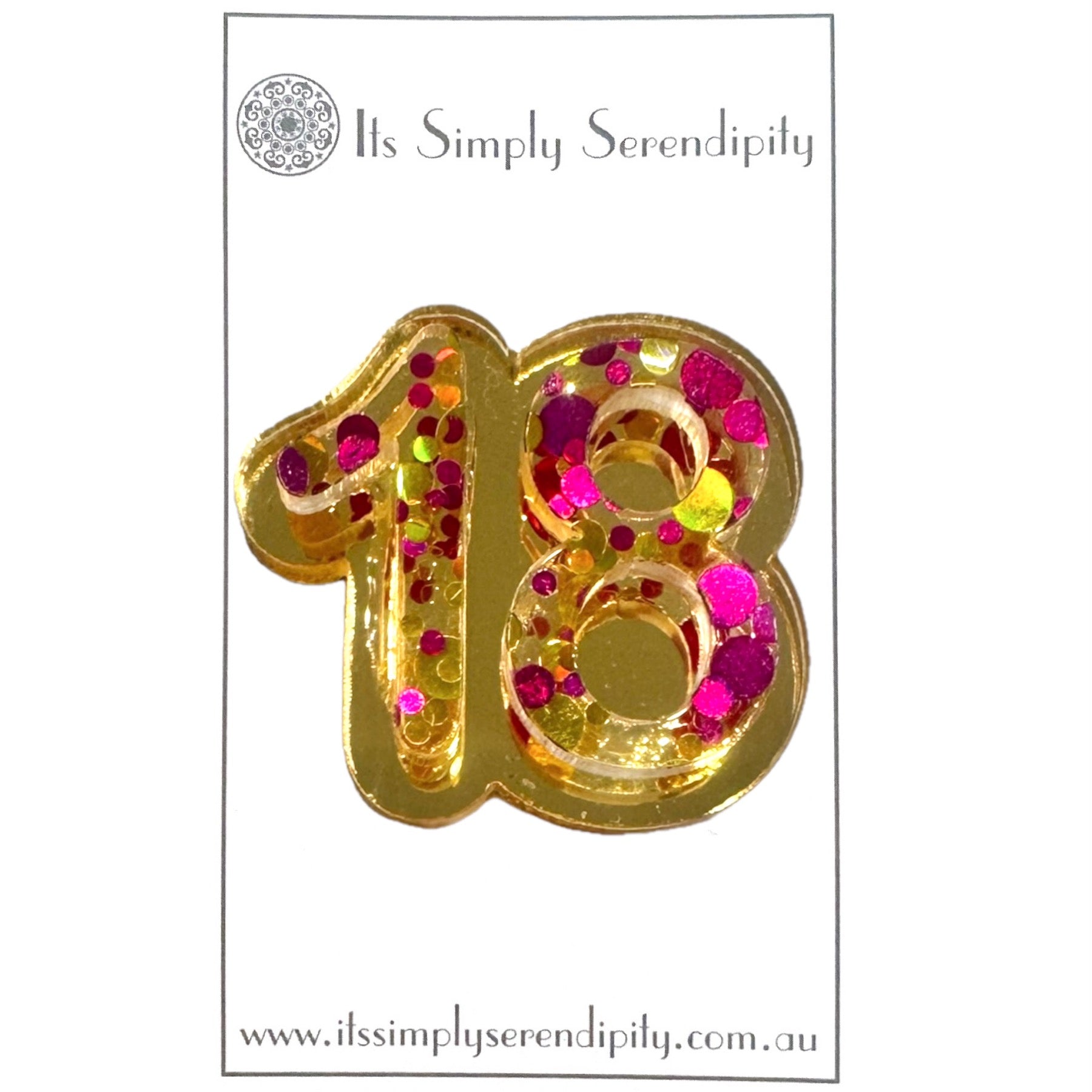 18th Birthday Number - Brooch