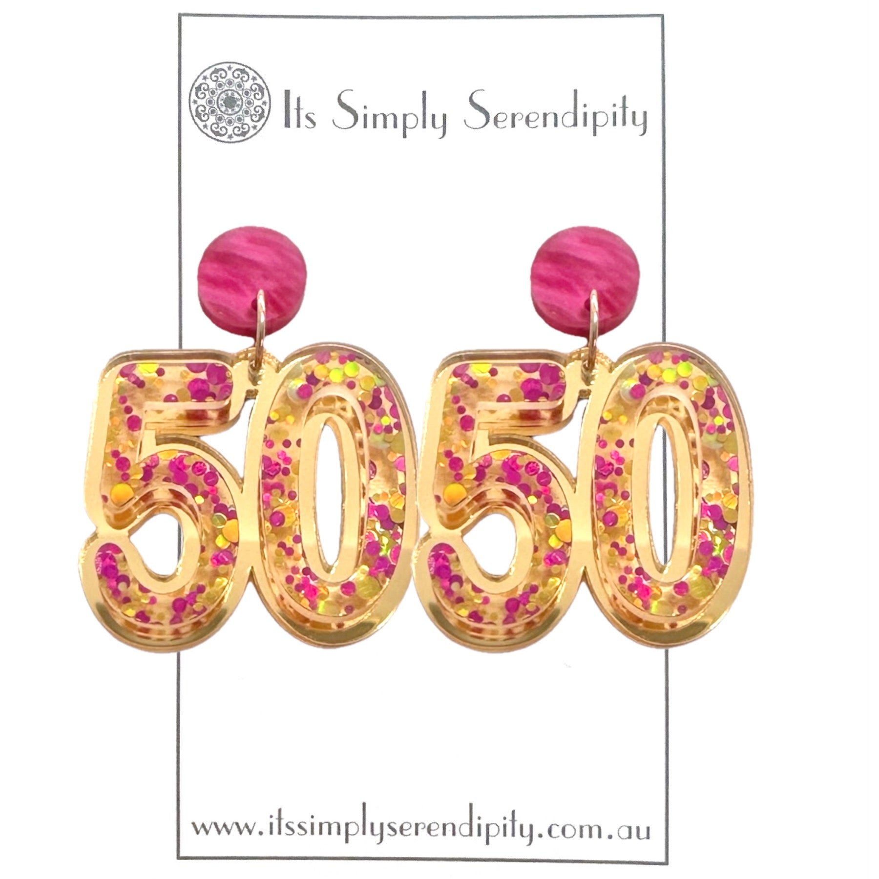 50th Birthday Number Earrings - Dangles