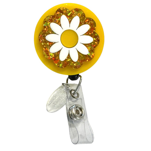 Badge Reel - Fresh As A Daisy - White