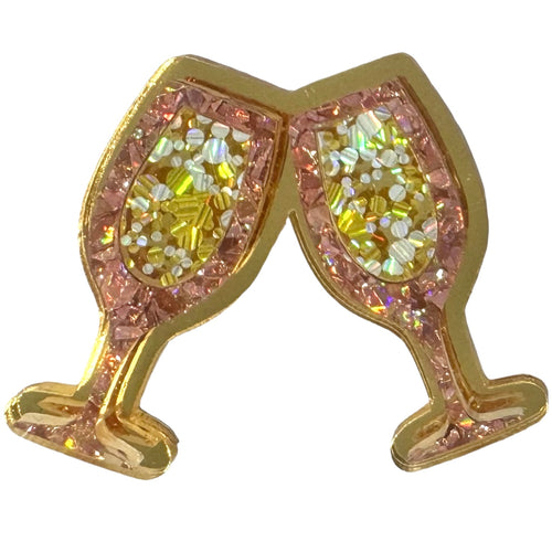 Cheers " Clink Clink " - Brooch
