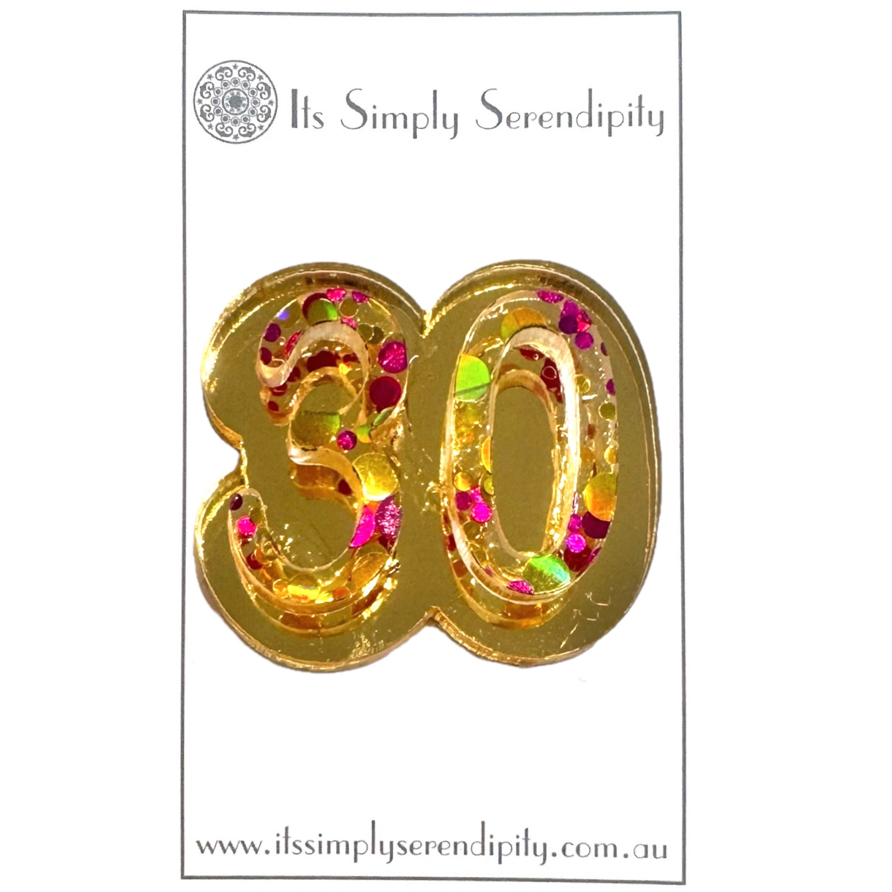 30th Birthday Number - Brooch