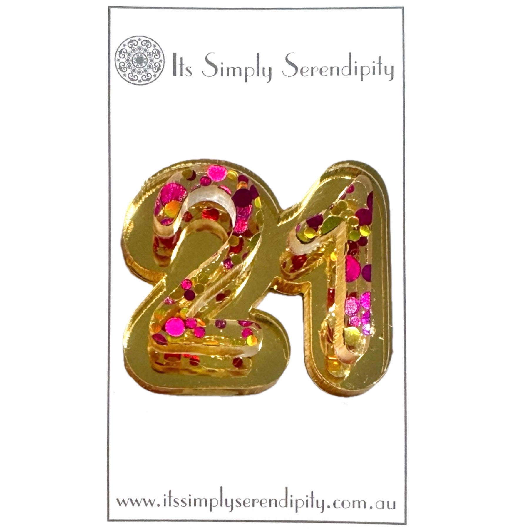 21st Birthday Number - Brooch