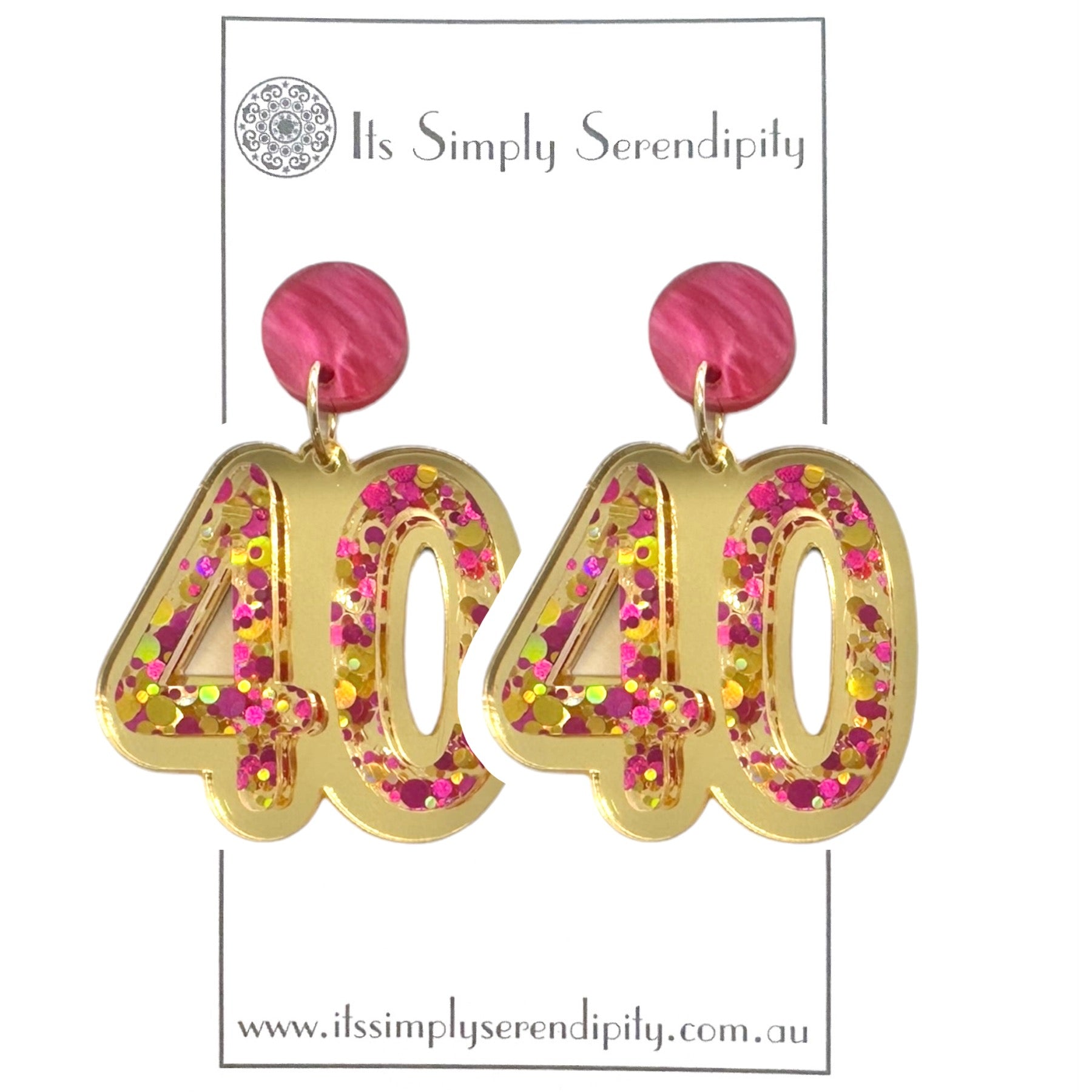 40th Birthday Number Earrings - Dangles