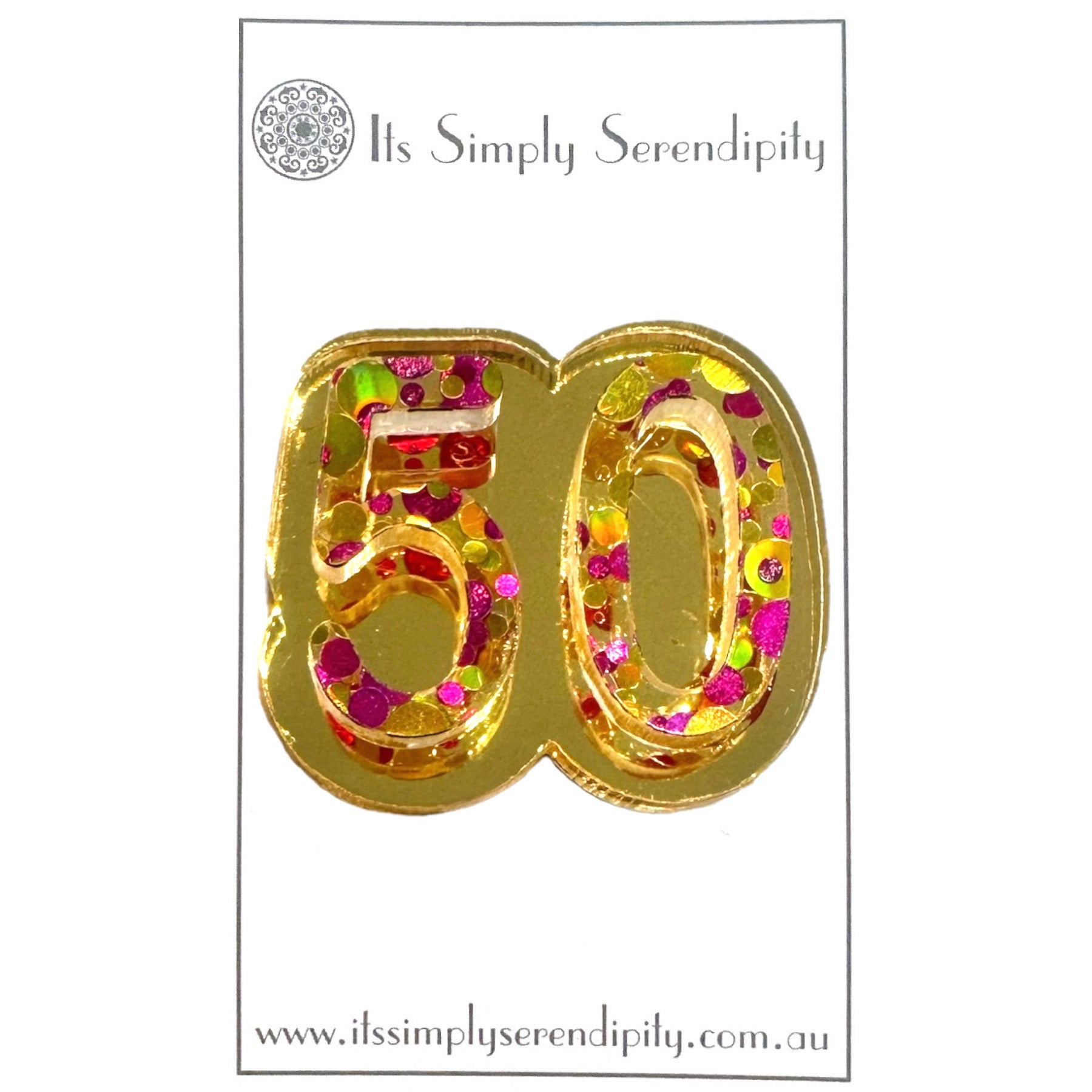 50th Birthday Number - Brooch