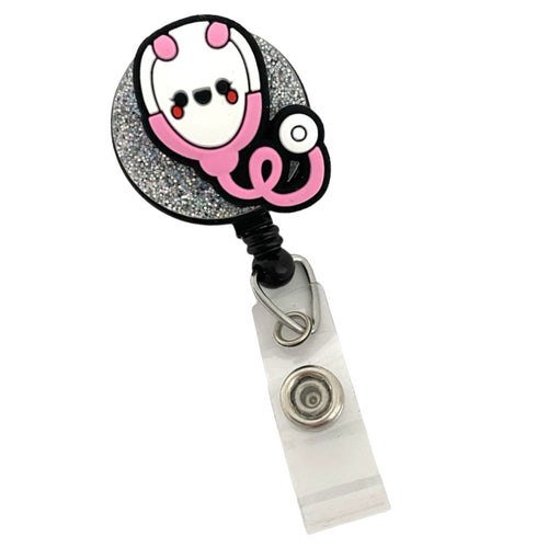 Badge Buddy - Pink Stethoscope