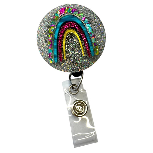 Badge Reel - Bling Bling Rainbow