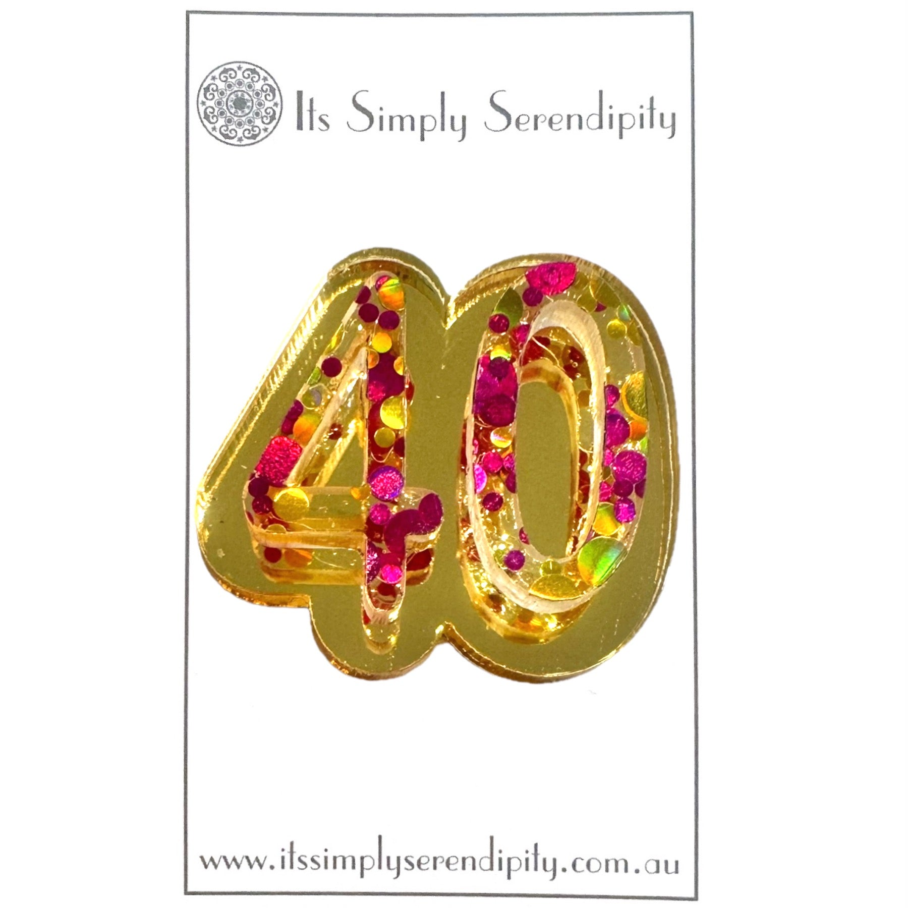 40th Birthday Number - Brooch