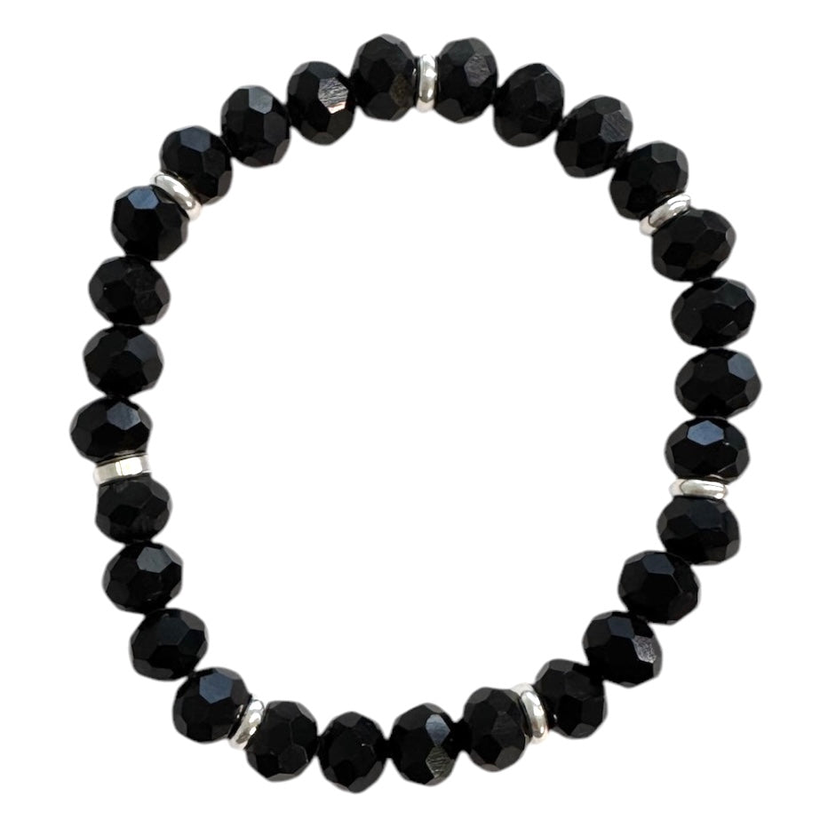 Lustre Bracelet - Black - 8mm Bead