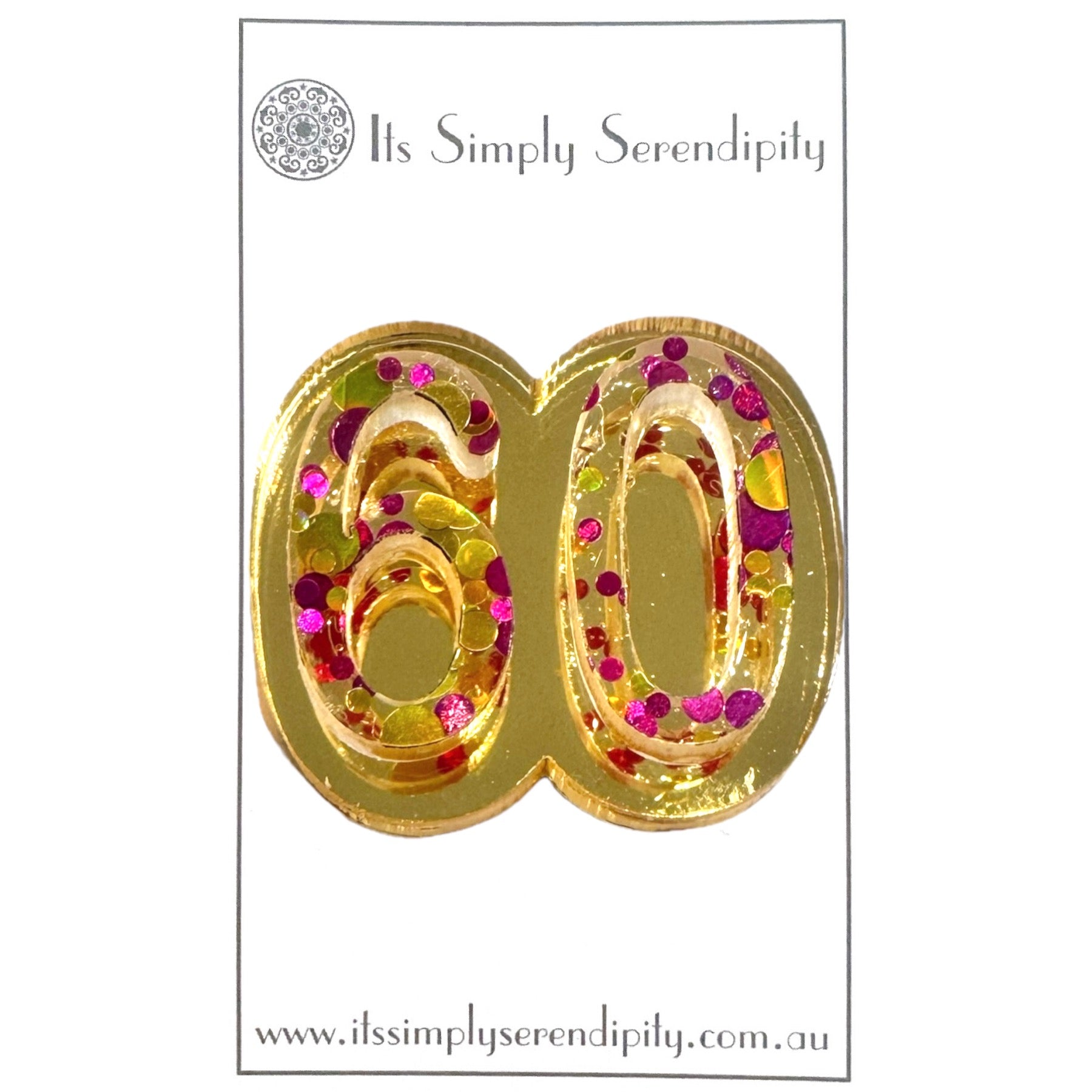 60th Birthday Number - Brooch