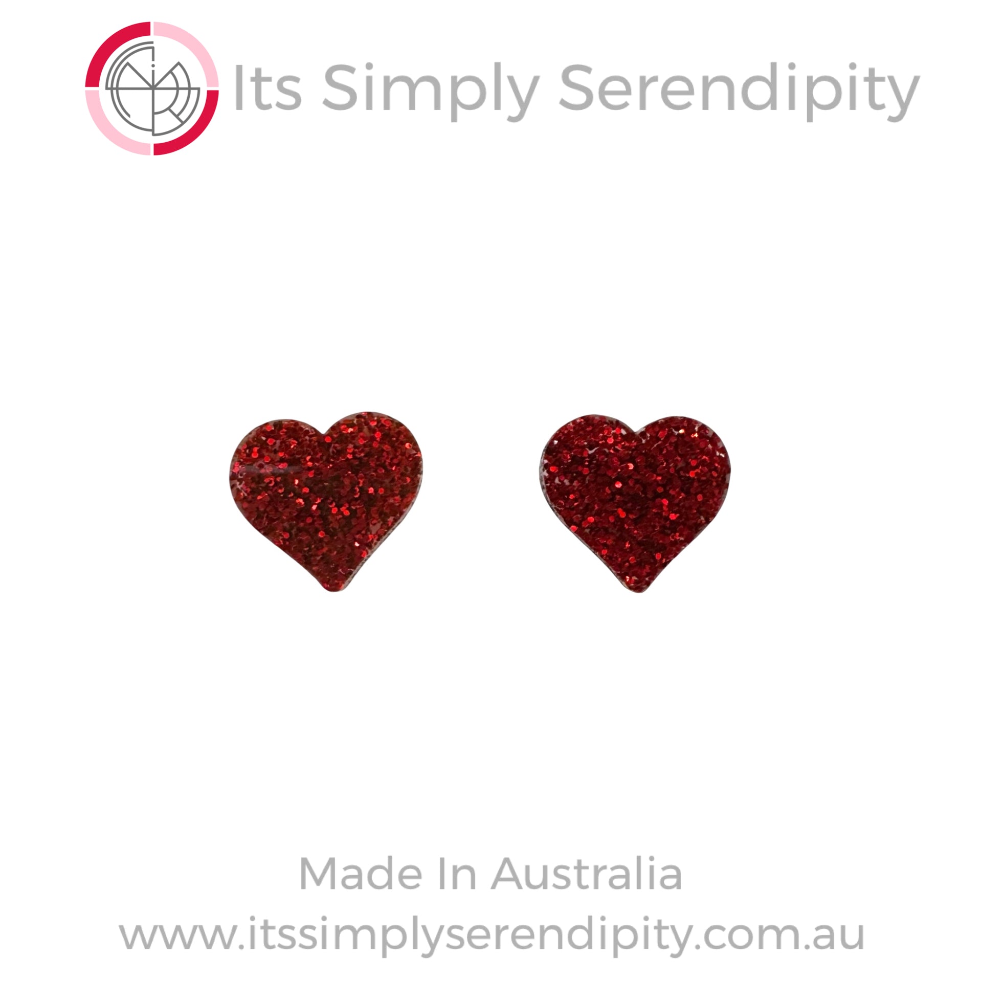 Romantic Red Hearts - Studs
