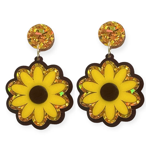 Sunny Sunflower Earrings - Dangles