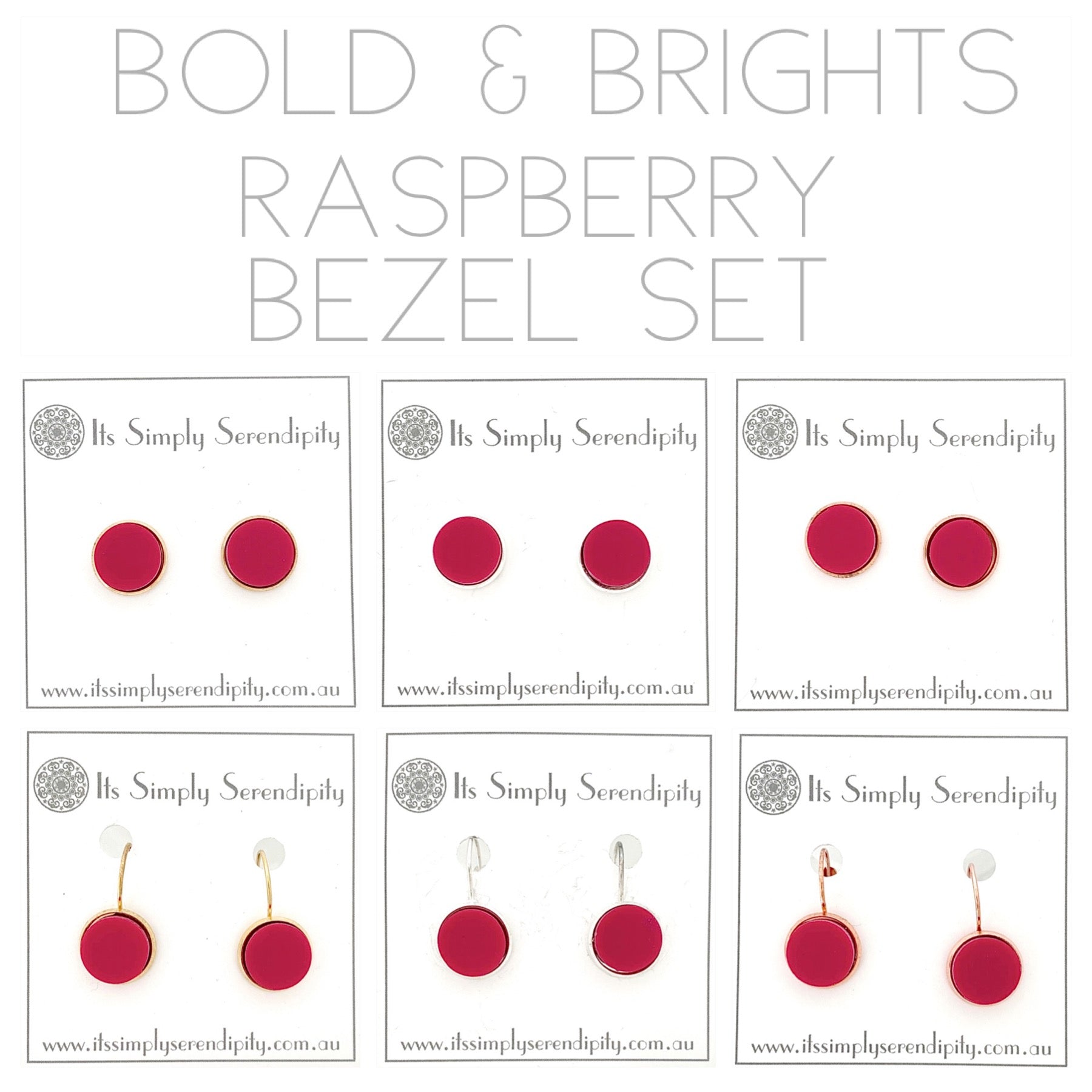 Bold & Brights - Raspberry - Bezel Setting