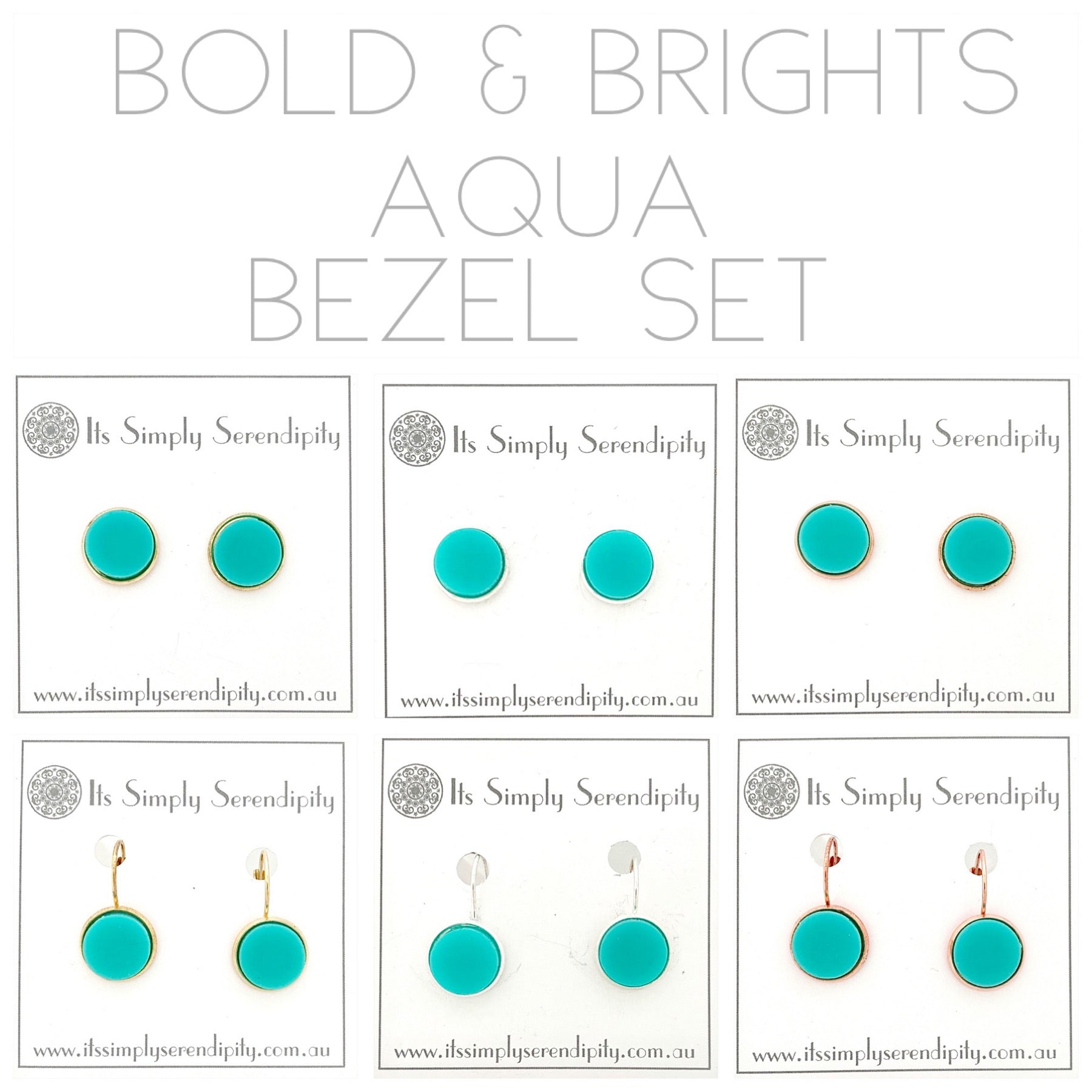 Bold & Brights - Aqua - Bezel Setting