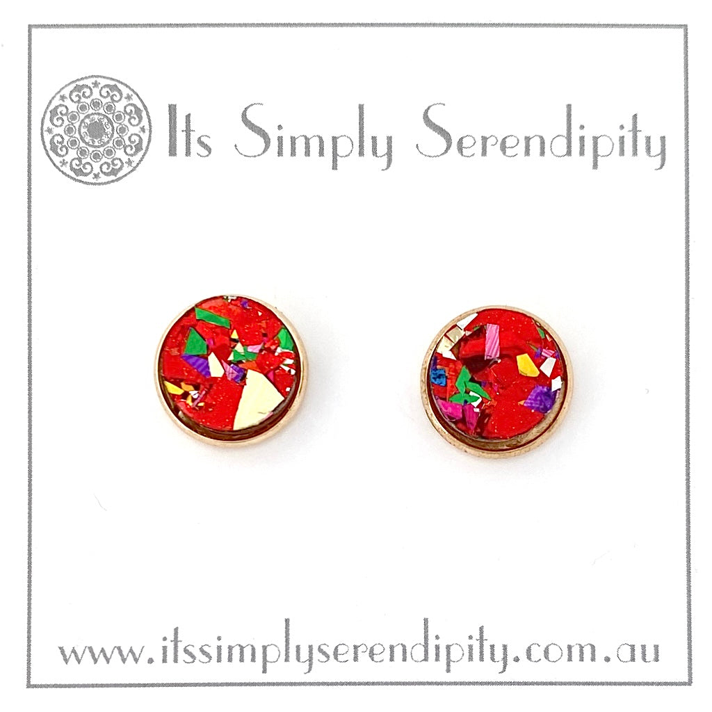 Party Glitter - Red - Bezel Setting