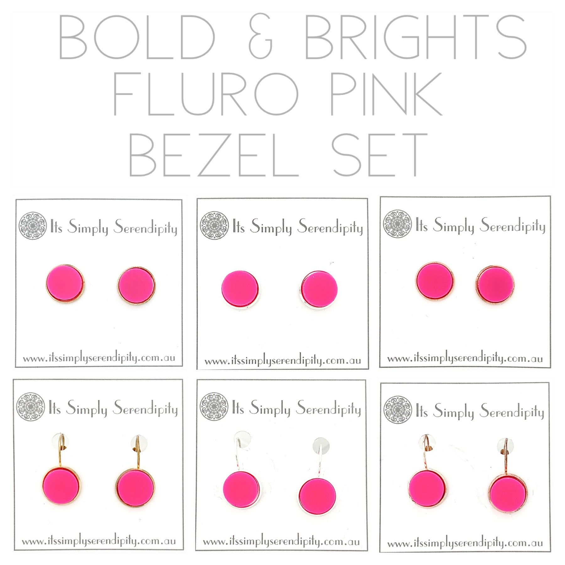 Bold & Brights - Fluro Pink - Bezel Setting