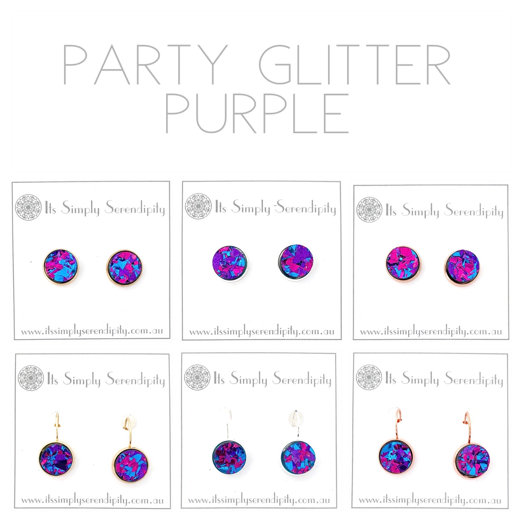 Party Glitter - Purple - Bezel Setting