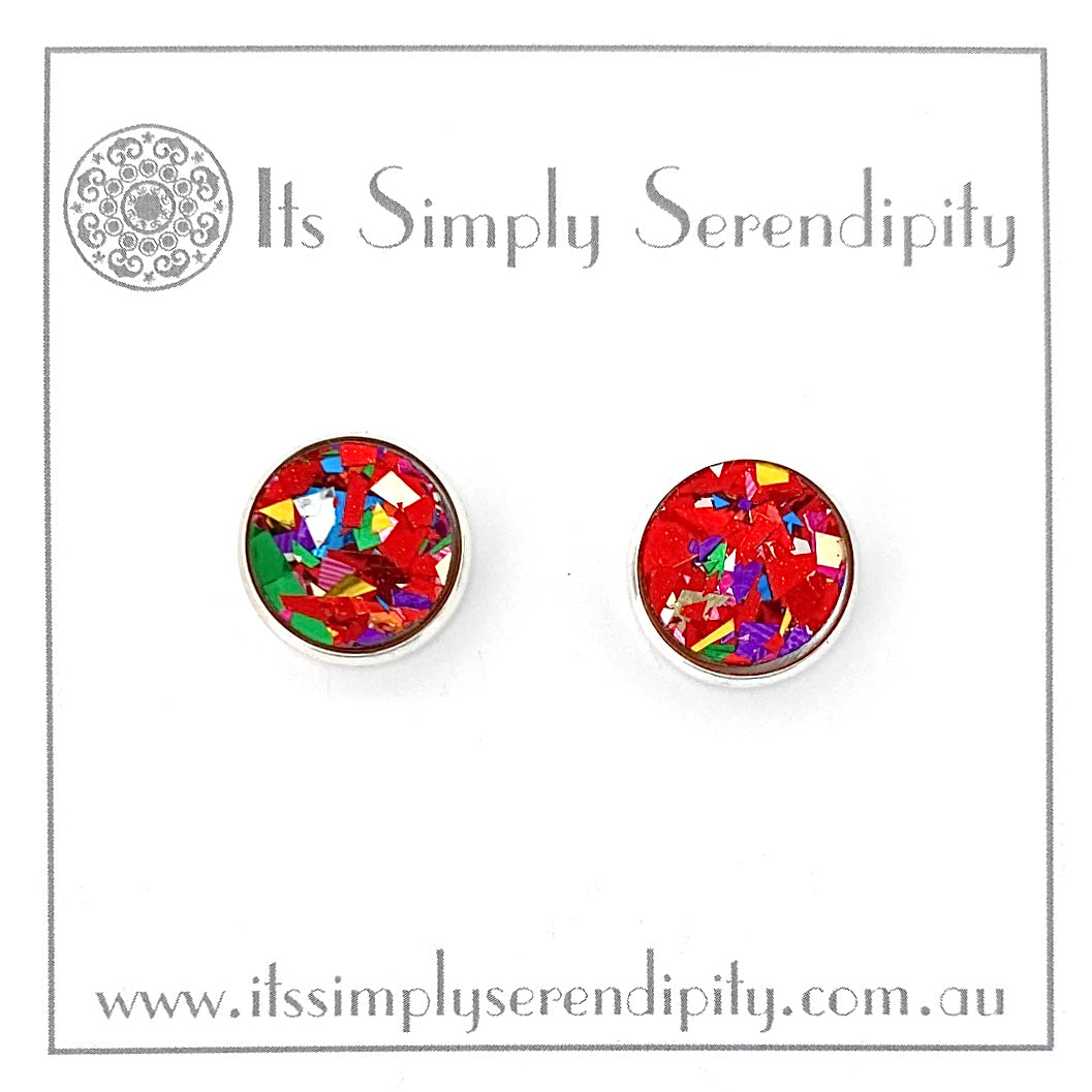 Party Glitter - Red - Bezel Setting