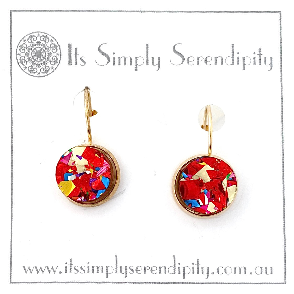 Party Glitter - Red - Bezel Setting