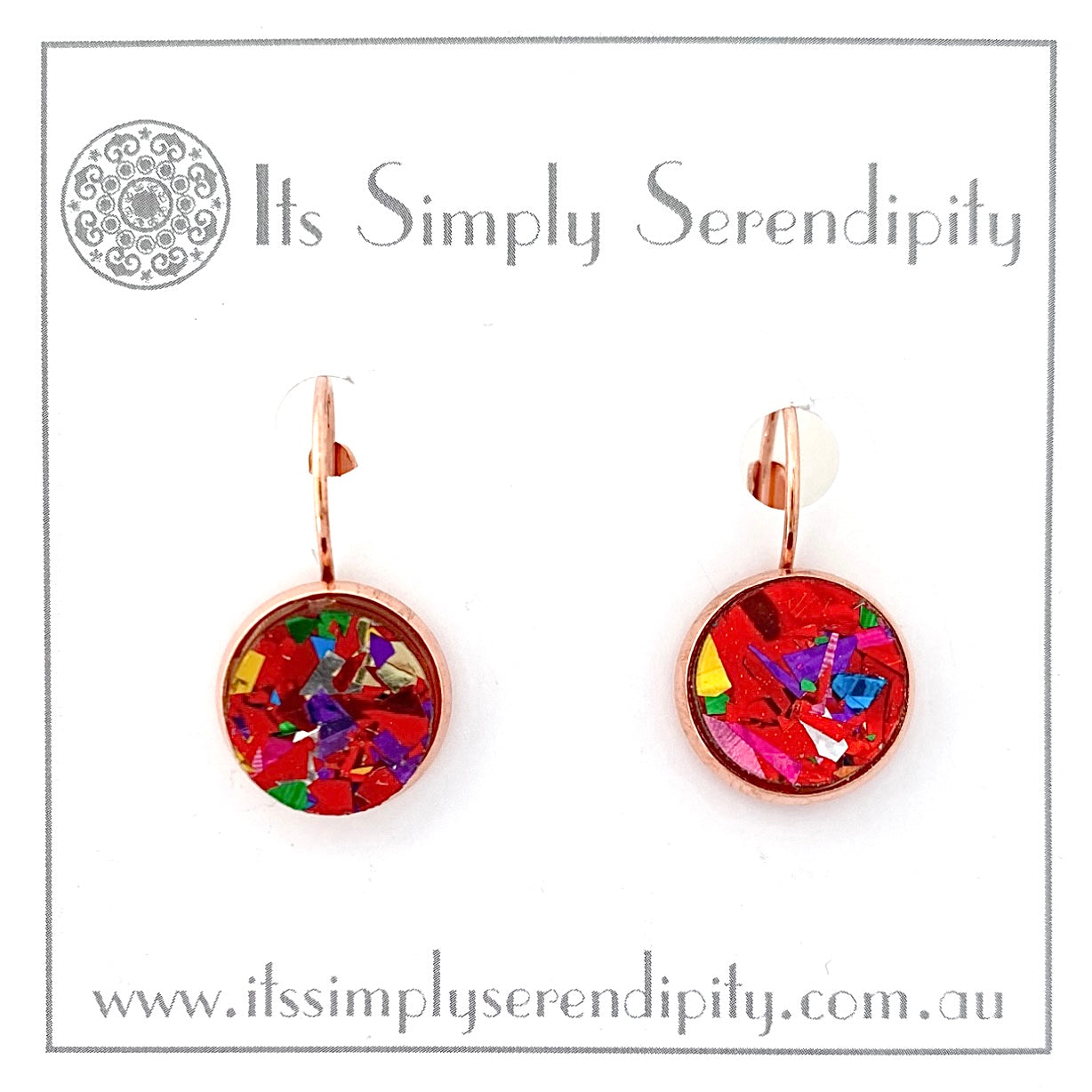 Party Glitter - Red - Bezel Setting