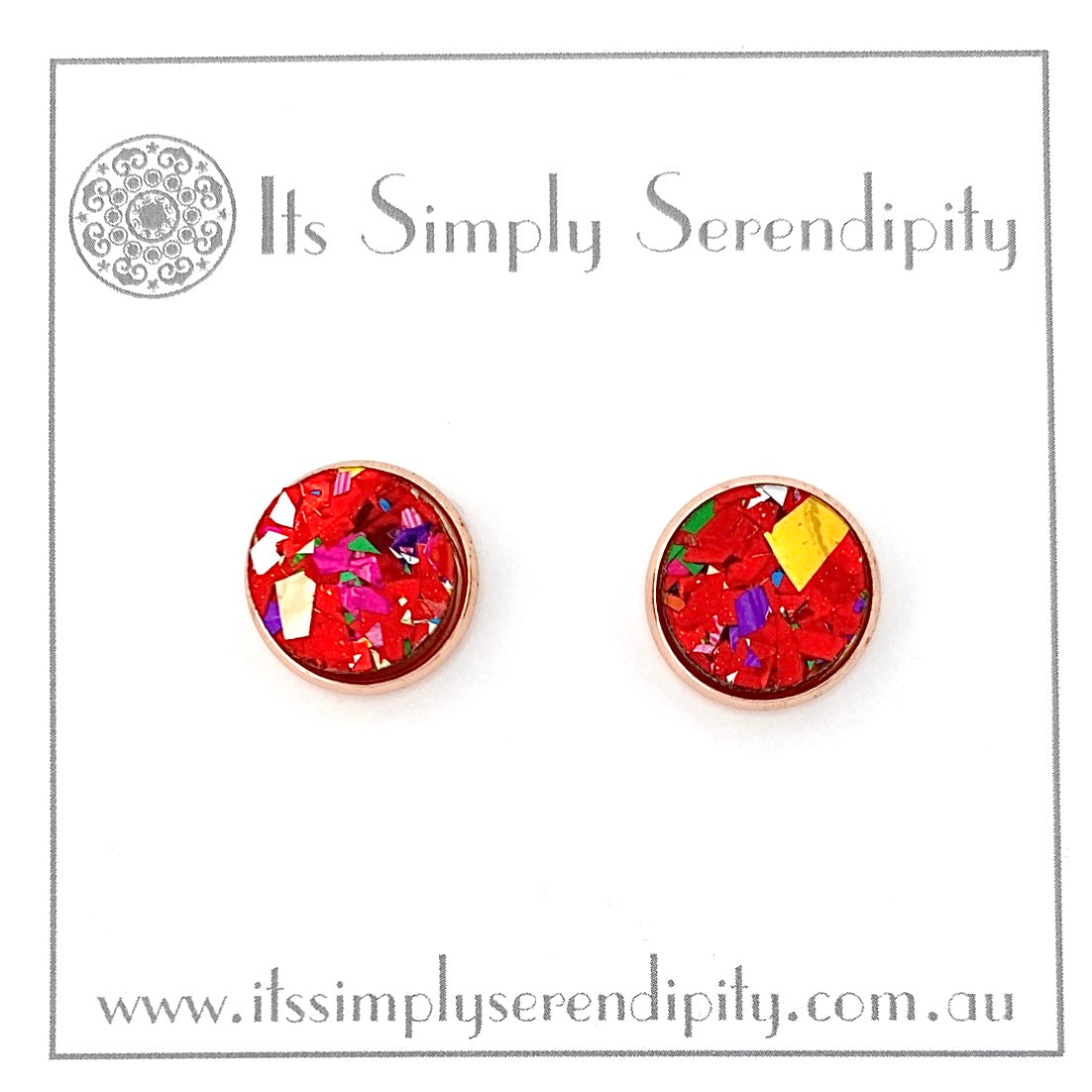 Party Glitter - Red - Bezel Setting