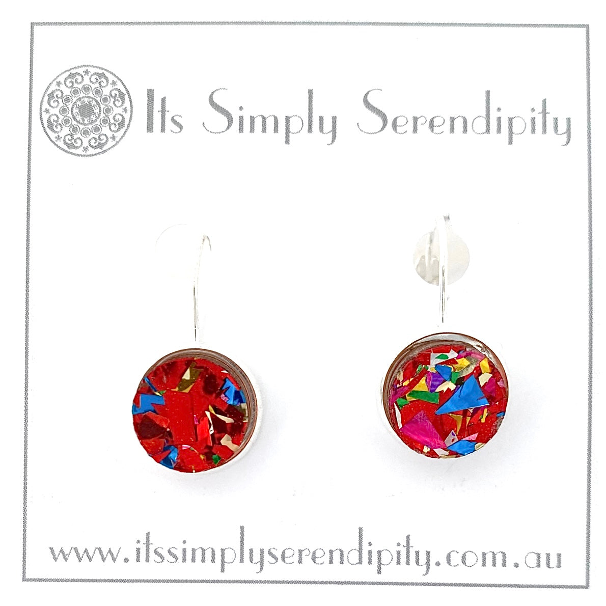 Party Glitter - Red - Bezel Setting