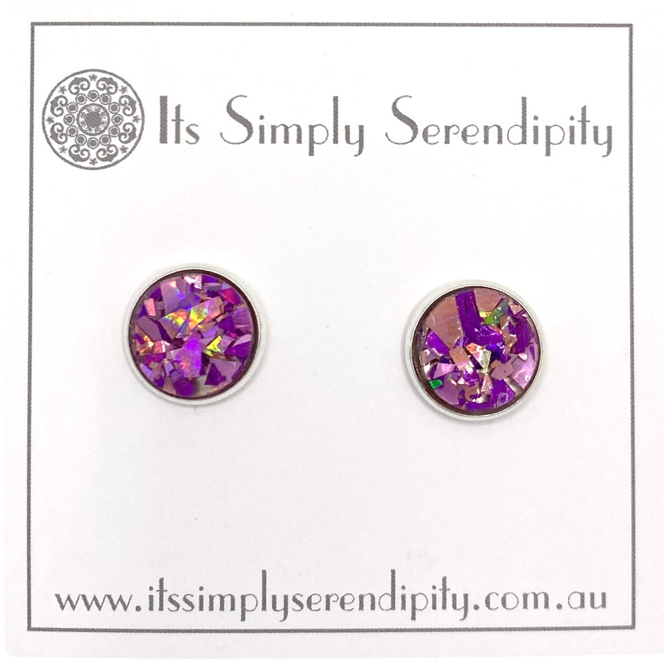 Colourful Crystals - Purple & Lilac - Silver Setting