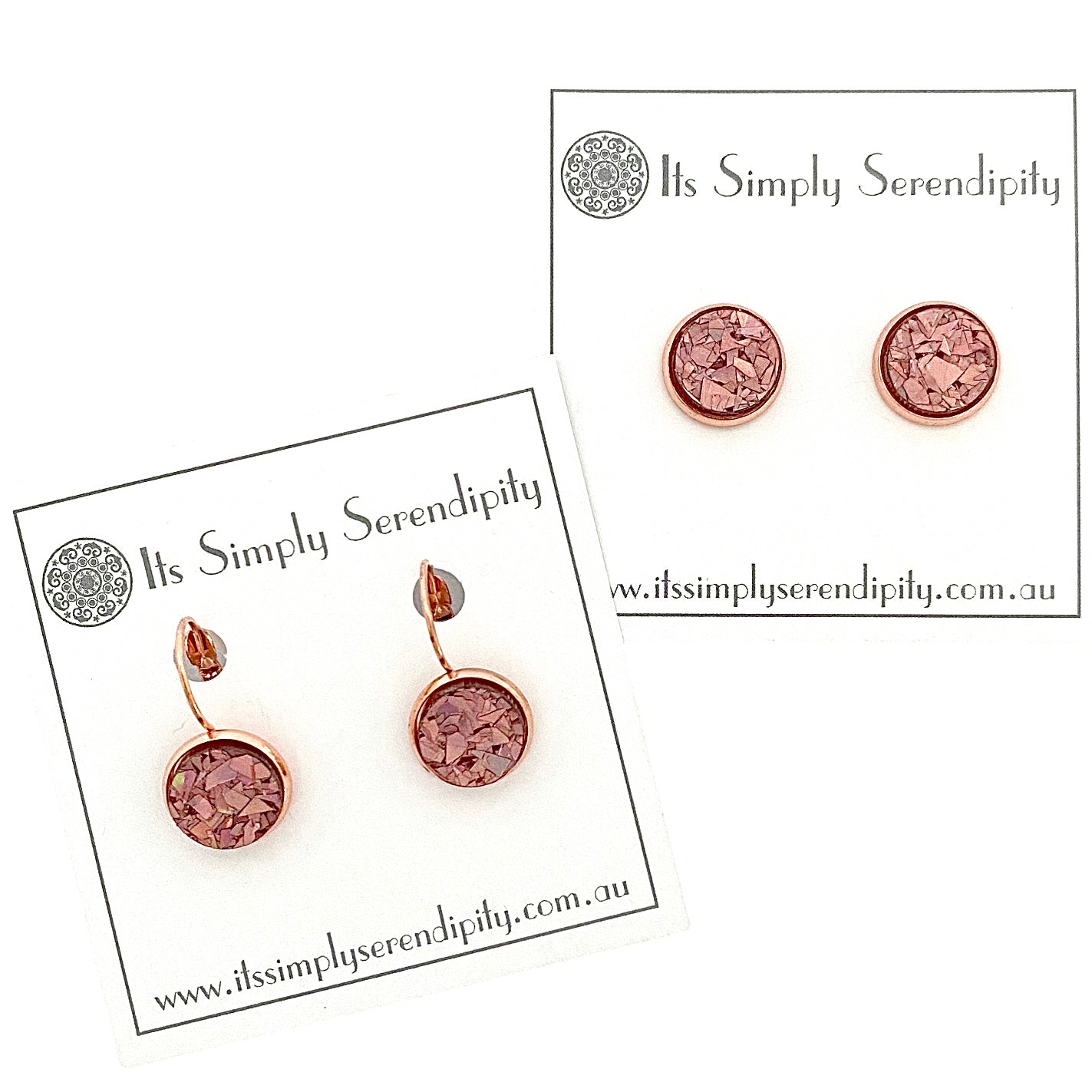 Colourful Crystals - Blush Pink - Rose Gold Setting