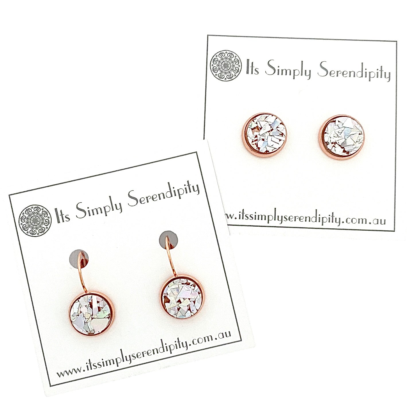 Colourful Crystals - Silver - Rose Gold Setting