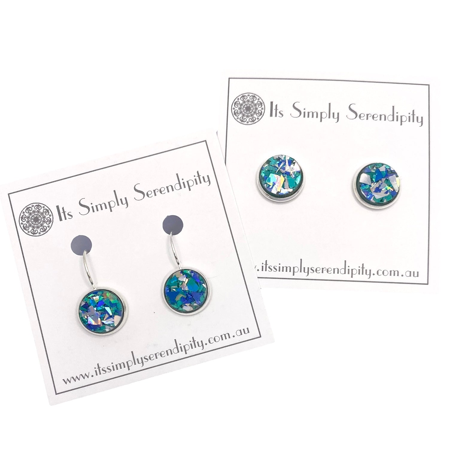Colourful Crystals - Blue - Silver Setting