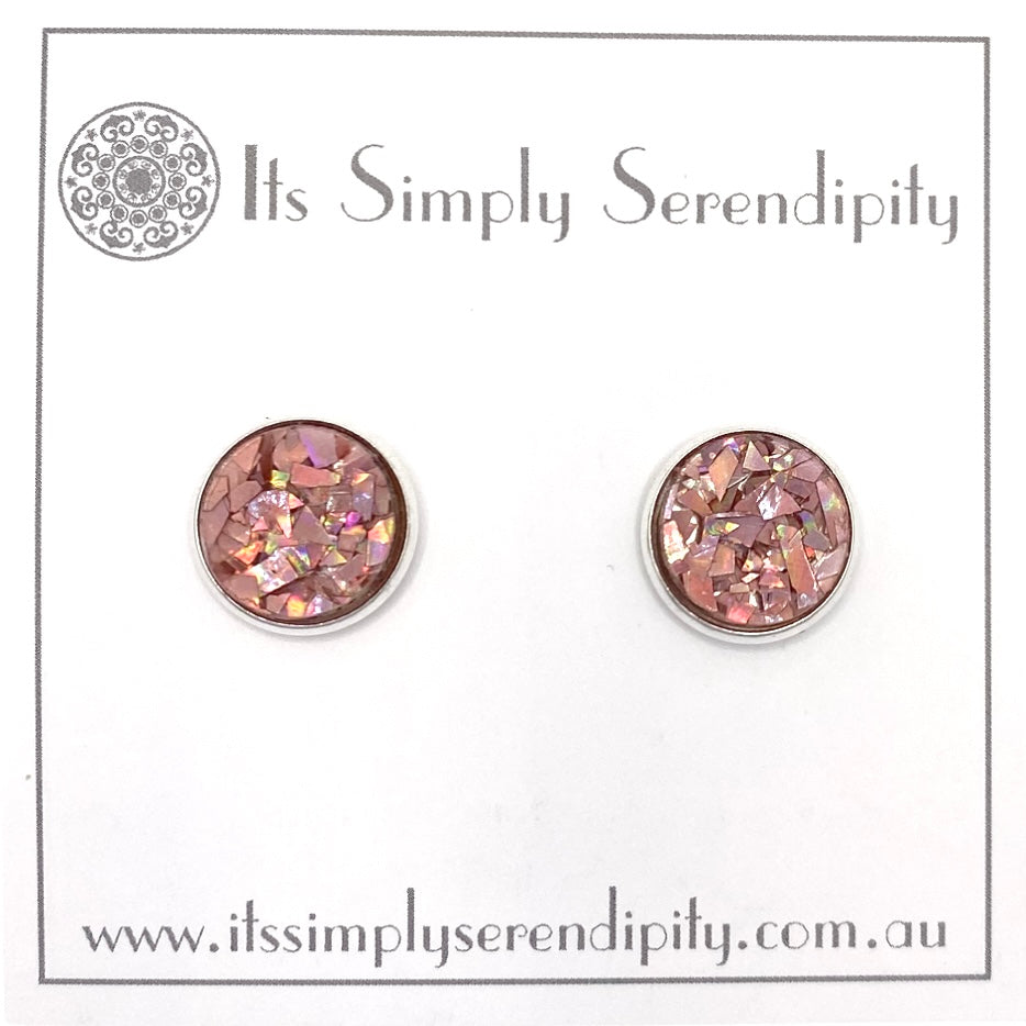 Colourful Crystals - Blush Pink - Silver Setting