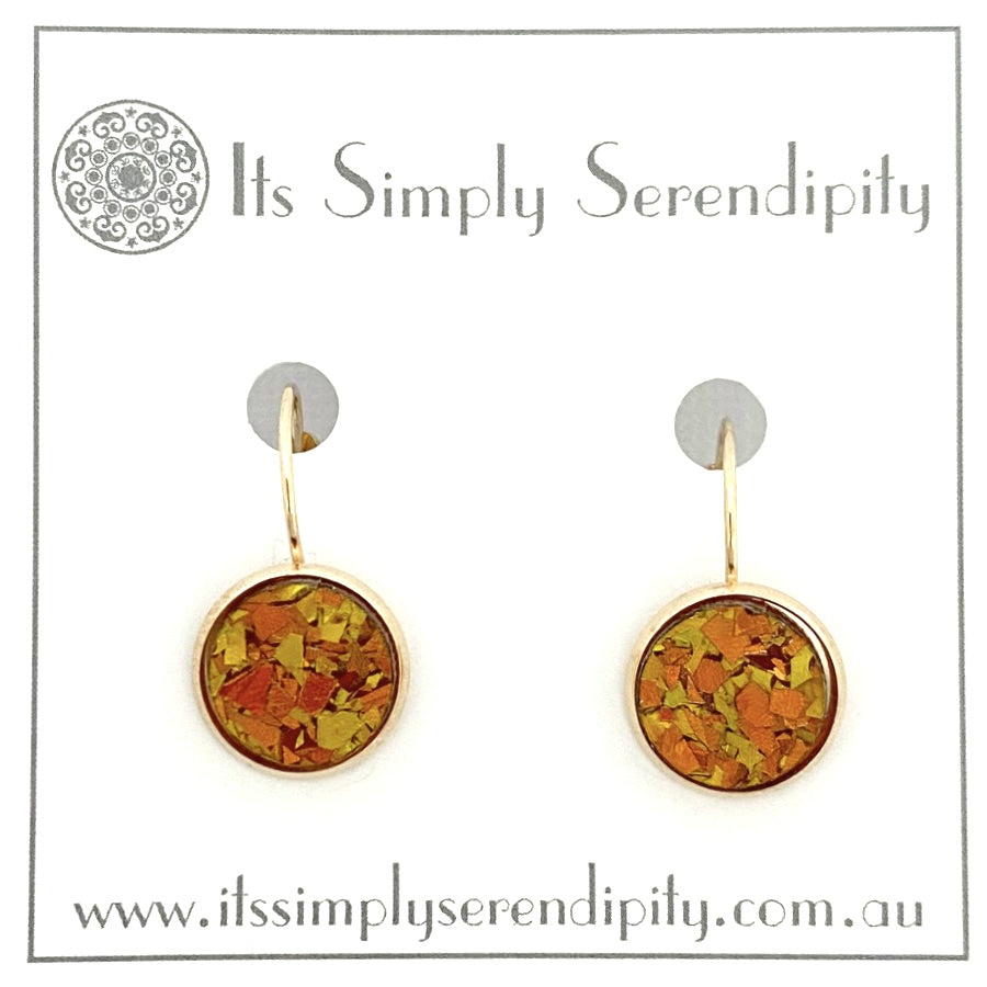 Colourful Crystals - Amber - Light Gold Setting