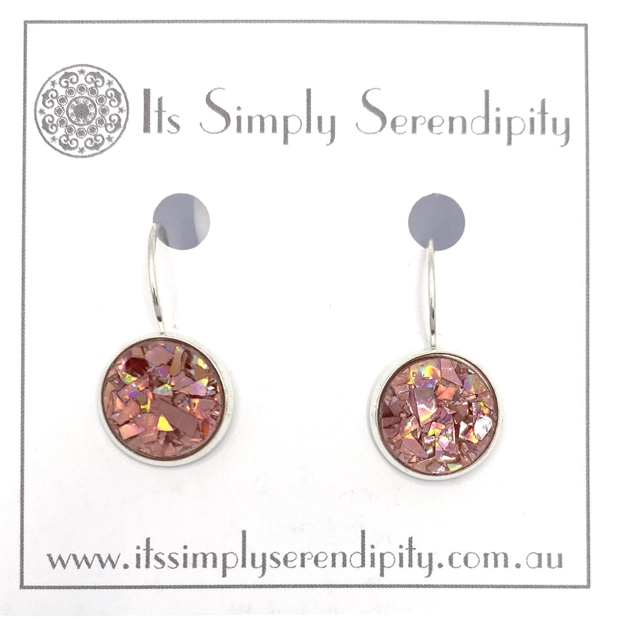 Colourful Crystals - Blush Pink - Silver Setting