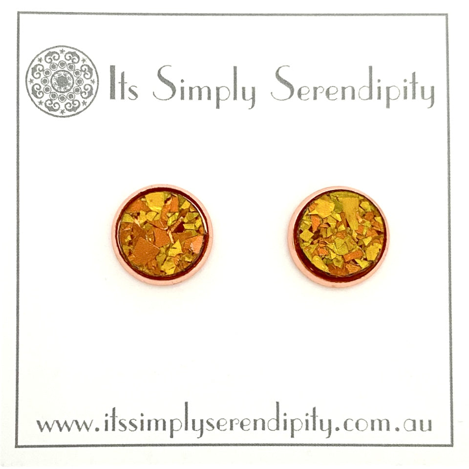 Colourful Crystals - Amber - Rose Gold Setting