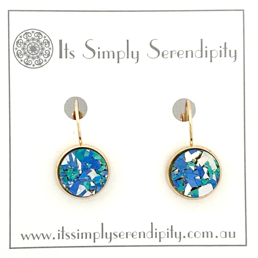 Colourful Crystals - Blue - Light Gold Setting