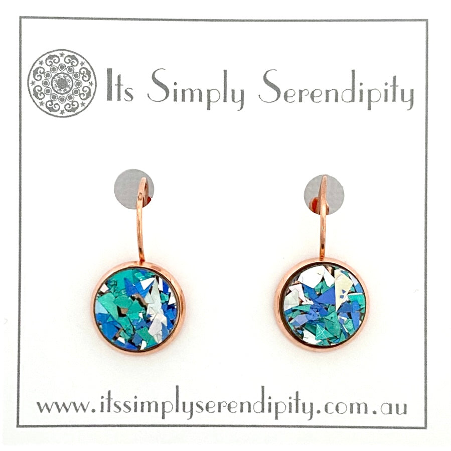 Colourful Crystals - Blue - Rose Gold Setting