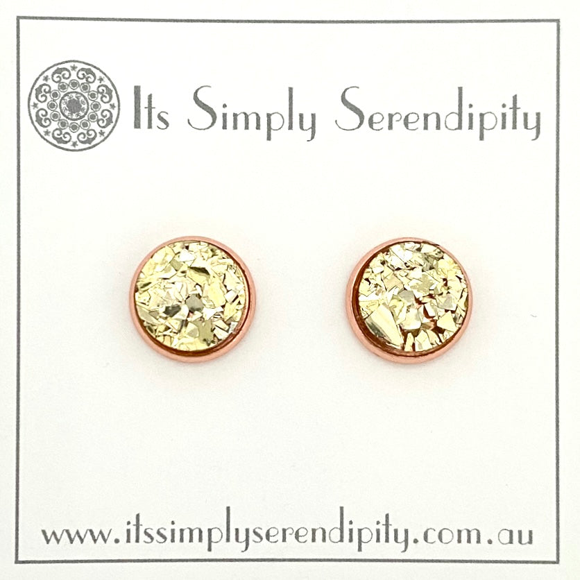 Colourful Crystals - Light Gold - Rose Gold setting