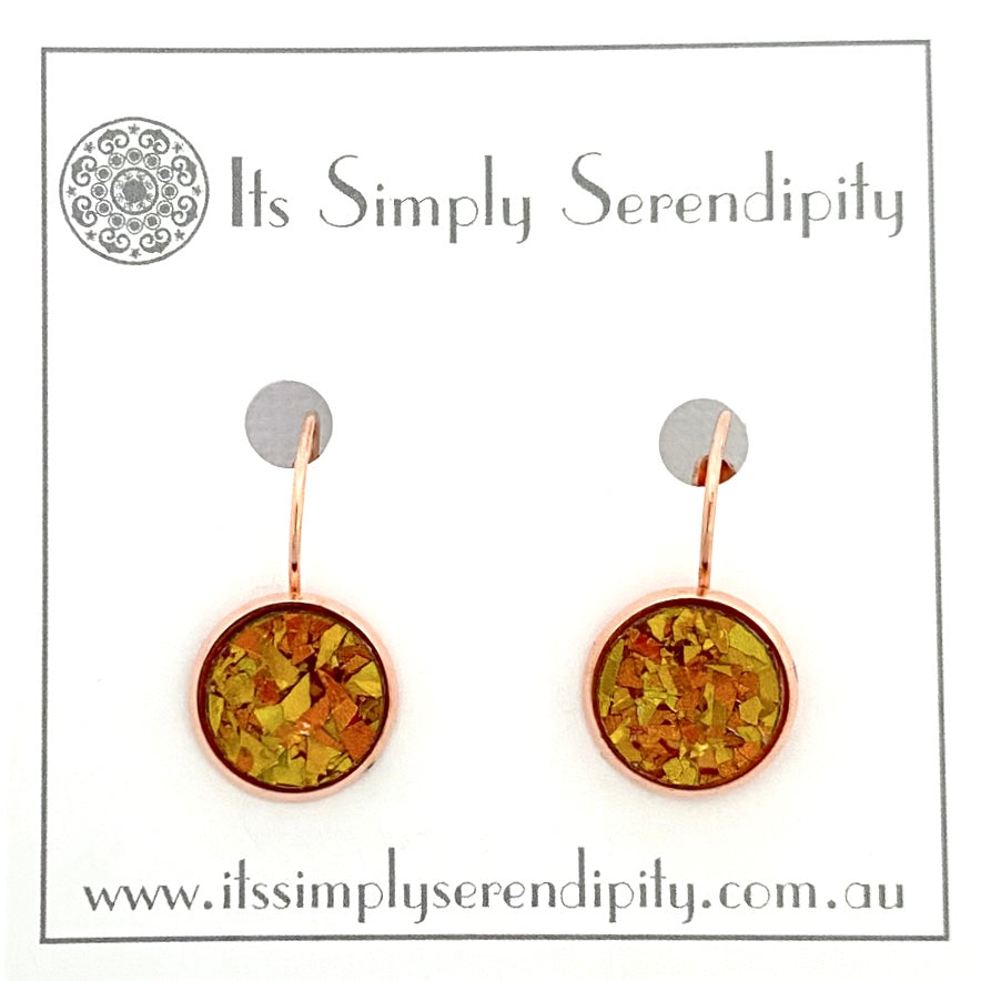 Colourful Crystals - Amber - Rose Gold Setting