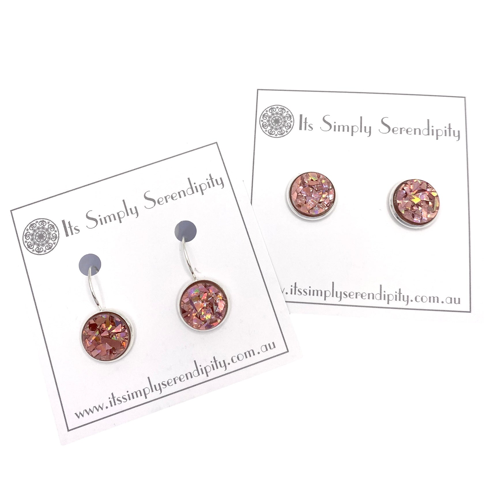 Colourful Crystals - Blush Pink - Silver Setting