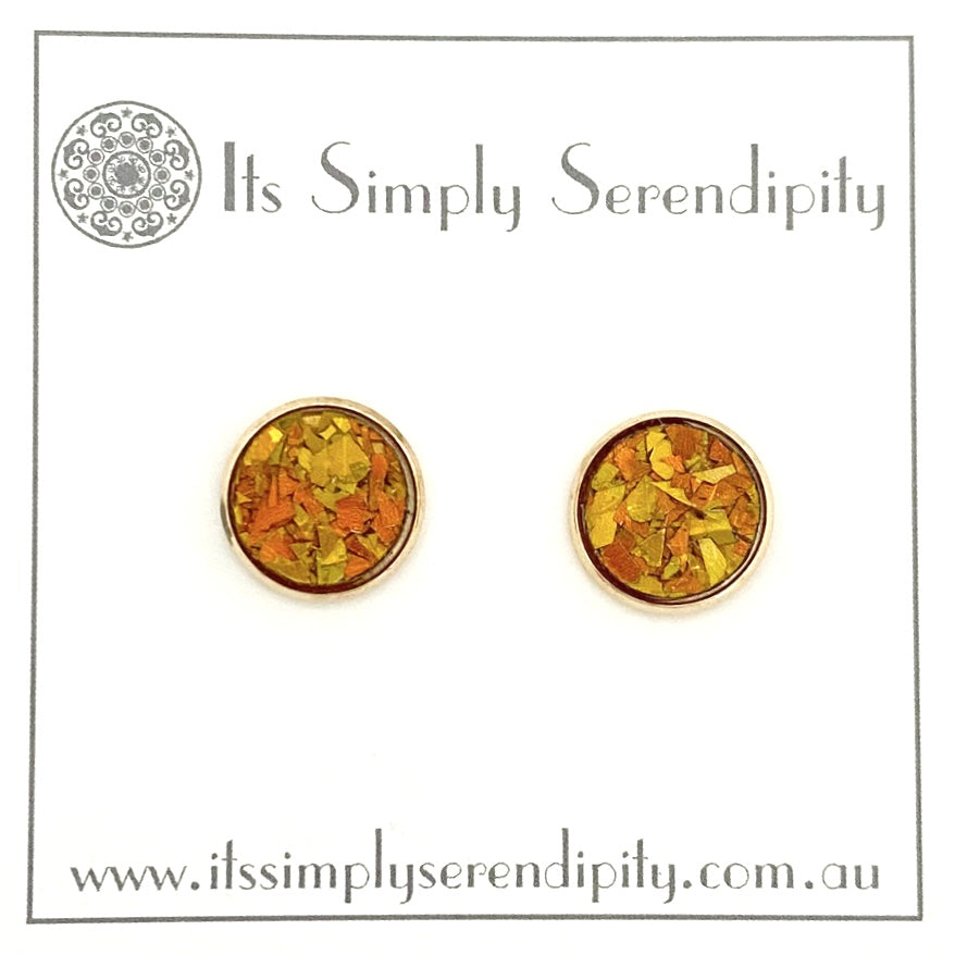 Colourful Crystals - Amber - Light Gold Setting