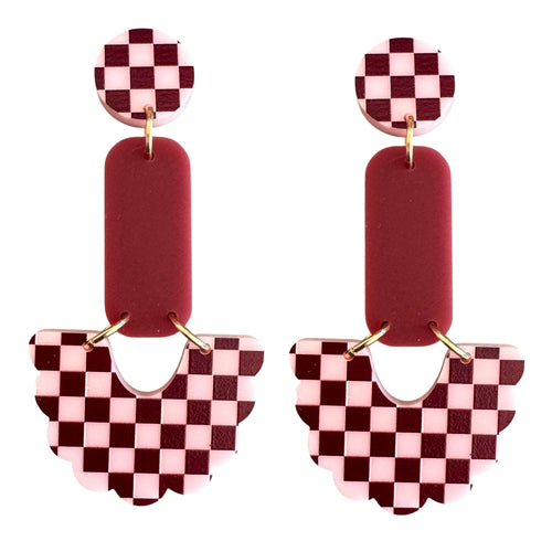 Pink Check Dangles