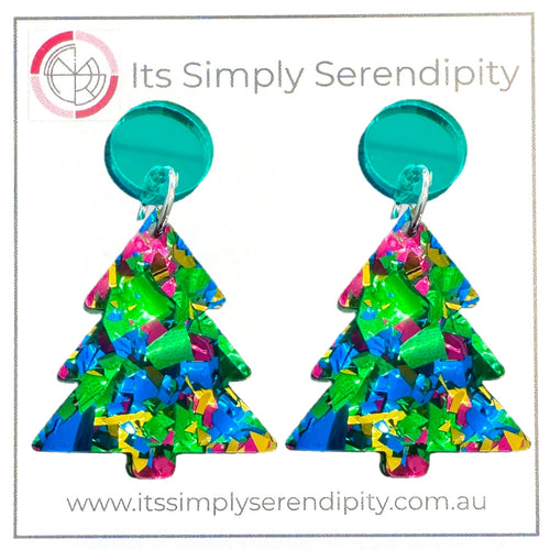 Christmas Tree Festive - Green - Dangles