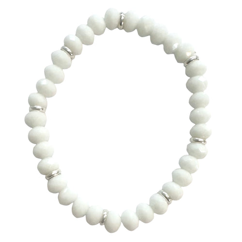 Lustre Bracelet - White - 8mm Bead