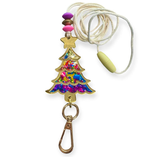 Christmas Tree Gold - Fun + Flashy + Festive - Lanyard