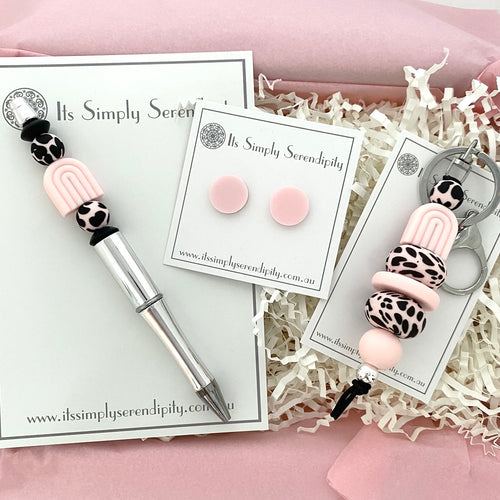 Gift Giving Bundle -Ice Pink & Black with FREE Earrings
