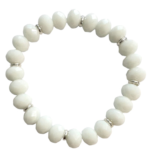 Lustre Bracelet - White - 10mm Bead