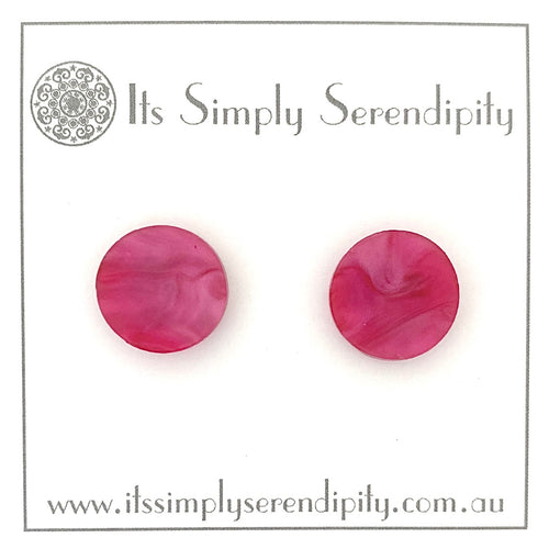 Marble - Pink - Simple Studs