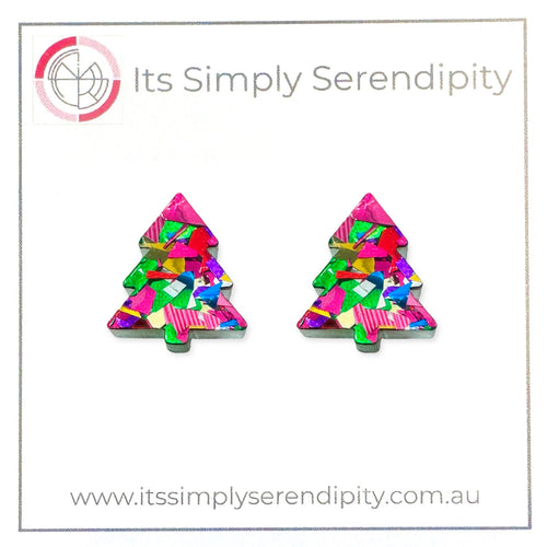 Christmas Tree - Festive Pink - Stud