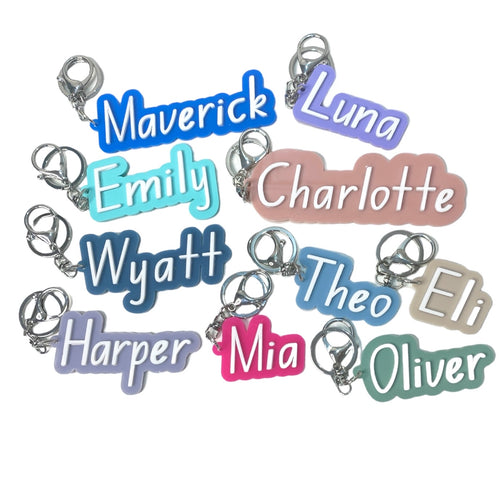 Add Your Name - Acrlic Bag Tags / Key Rings