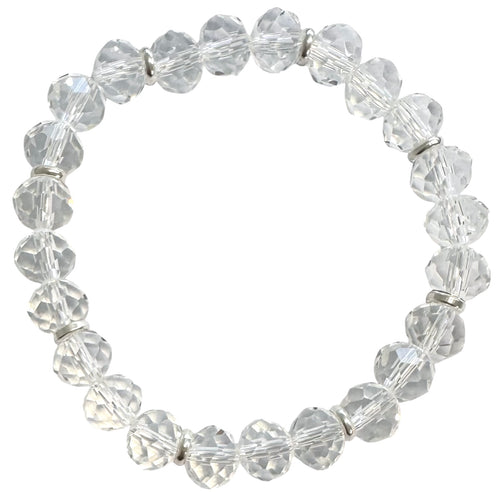 Lustre Bracelet - Clear - 8mm Bead