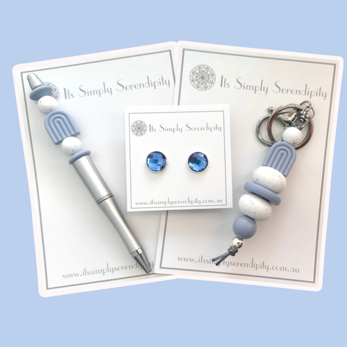 Gift Giving Bundle with FREE EARRINGS - Curvy Dusky Blue